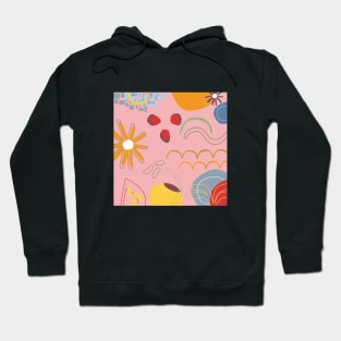 Pink abstract fruit and floral pattern Hoodie